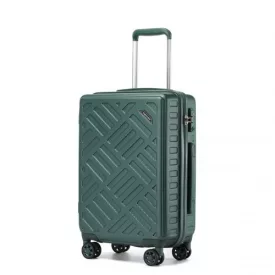   Miss Lulu London KSS2495 - Supercase 20 Zoll Schlank Geometrisches minta Harte Schale ABS+PC Kabine kézipoggyász bőrönd  TSA-zár - Militärgrün