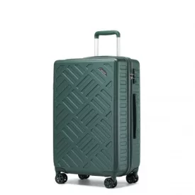   Miss Lulu London KSS2495 - Supercase 24 Zoll Schlank Geometrisches minta Harte Schale ABS+PC Check-In-bőrönd  TSA-zár  müheloses Reisen - Militärgrün