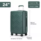 Miss Lulu London KSS2495 - Supercase 24 Zoll Schlank Geometrisches minta Harte Schale ABS+PC Check-In-bőrönd  TSA-zár  müheloses Reisen - Militärgrün