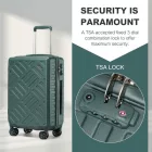 Miss Lulu London KSS2495 - Supercase 24 Zoll Schlank Geometrisches minta Harte Schale ABS+PC Check-In-bőrönd  TSA-zár  müheloses Reisen - Militärgrün