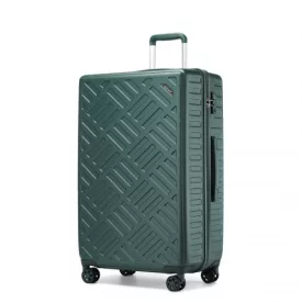  Miss Lulu London KSS2495 - Supercase 28 Zoll bőrönd  elegantem geometrischen minta  ABS+PC és TSA-zár  müheloses Reisen - Militärgrün