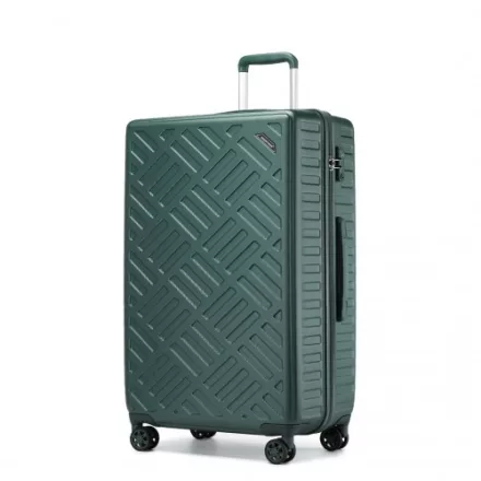Miss Lulu London KSS2495 - Supercase 28 Zoll bőrönd  elegantem geometrischen minta  ABS+PC és TSA-zár  müheloses Reisen - Militärgrün