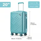 Miss Lulu London KSS2495 - Supercase 20 Zoll Schlank Geometrisches minta Harte Schale ABS+PC Kabine kézipoggyász bőrönd  TSA-zár - kék