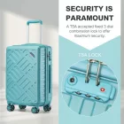 Miss Lulu London KSS2495 - Supercase 20 Zoll Schlank Geometrisches minta Harte Schale ABS+PC Kabine kézipoggyász bőrönd  TSA-zár - kék