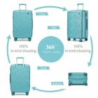 Miss Lulu London KSS2495 - Supercase 24 Zoll Schlank Geometrisches minta Harte Schale ABS+PC Check-In-bőrönd  TSA-zár  müheloses Reisen - kék
