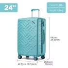 Miss Lulu London KSS2495 - Supercase 24 Zoll Schlank Geometrisches minta Harte Schale ABS+PC Check-In-bőrönd  TSA-zár  müheloses Reisen - kék