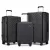 Miss Lulu London KSS2495 - Supercase 3-darabos keményfalú-bőrönd szett  ABS+PC  elegantem geometrischem minta és TSA-zár  müheloses Reisen – fekete