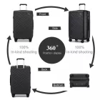Miss Lulu London KSS2495 - Supercase 3-darabos keményfalú-bőrönd szett  ABS+PC  elegantem geometrischem minta és TSA-zár  müheloses Reisen – fekete