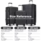 Miss Lulu London KSS2495 - Supercase 3-darabos keményfalú-bőrönd szett  ABS+PC  elegantem geometrischem minta és TSA-zár  müheloses Reisen – fekete