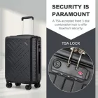 Miss Lulu London KSS2495 - Supercase 3-darabos keményfalú-bőrönd szett  ABS+PC  elegantem geometrischem minta és TSA-zár  müheloses Reisen – fekete