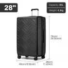 Miss Lulu London KSS2495 - Supercase 28 Zoll bőrönd  elegantem geometrischen minta  ABS+PC és TSA-zár  müheloses Reisen - fekete