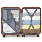 Miss Lulu London KSS2495 - Supercase 20 Zoll Schlank Geometrisches minta Harte Schale ABS+PC Kabine kézipoggyász bőrönd  TSA-zár - Creme és barna