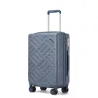 Miss Lulu London KSS2495 - Supercase 20 Zoll Schlank Geometrisches minta Harte Schale ABS+PC Kabine kézipoggyász bőrönd  TSA-zár - kék