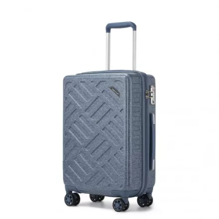 Miss Lulu London KSS2495 - Supercase 20 Zoll Schlank Geometrisches minta Harte Schale ABS+PC Kabine kézipoggyász bőrönd  TSA-zár - kék