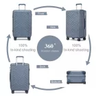Miss Lulu London KSS2495 - Supercase 20 Zoll Schlank Geometrisches minta Harte Schale ABS+PC Kabine kézipoggyász bőrönd  TSA-zár - kék