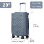 Miss Lulu London KSS2495 - Supercase 20 Zoll Schlank Geometrisches minta Harte Schale ABS+PC Kabine kézipoggyász bőrönd  TSA-zár - kék