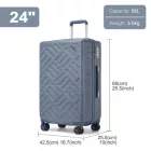 Miss Lulu London KSS2495 - Supercase 24 Zoll Schlank Geometrisches minta Harte Schale ABS+PC Check-In-bőrönd  TSA-zár  müheloses Reisen - kék