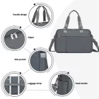 Miss Lulu London TVK2430 - Kono Multifunktionaler Reisebeutel, großer bevásárló táska és Koffertasche  erweiterbarem Fach és Nass/Trocken - Táska - szürke