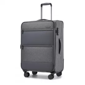   Miss Lulu London KSB2597 - British utazó Eleganter, robuster 24-Zoll-Weichschalenkoffer  leisen TPE-Rollen, TSA-Sicherheit és erweiterbarem Volumen - szürke