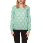 Aniston női s blúz Ing all-over  dots nyomtatott, figura-hugging 37847721 zöld/kék Méret: 36