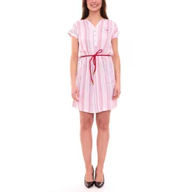   TOM TAILOR POLO TEAM szőtt csíkos női s mini ruha  Öv 72680429 fehér/Multicolored Méret: 38
