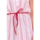 TOM TAILOR POLO TEAM szőtt csíkos női s mini ruha  Öv 72680429 fehér/Multicolored Méret: 38