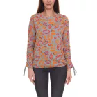 BOYSEN S női s print Ing  all-over print hosszú-sleeved blúz 39077013 szürke/narancssárga Méret: 36