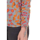 BOYSEN S női s print Ing  all-over print hosszú-sleeved blúz 39077013 szürke/narancssárga Méret: 36