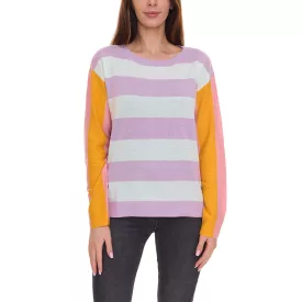   Aniston CASUAL pulóver stílusos női kötött pulóver color block megjelenéssel 51008313 lila/színes Méret:34