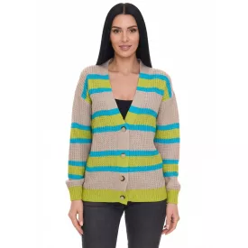   Aniston alkalmi női s kötött dzseki kabát Kabát Kardigán  gomb kivitel 85595338 bézs/kék/zöld Méret: 38