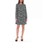 Aniston SELECTED női mini ruha all-over mintával hosszú ujjú ruha 88938605 fekete/zöld/bézs Méret:42