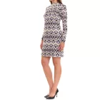 Aniston CASUAL női midi ruha all-over mintával hosszú ujjú ruha kivágott háttal 86478136 Zöld/Lila Méret:36