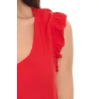 Aniston alkalmi női s blúz Top  ruffle részletek summer Ing 60330626 piros Méret: 40