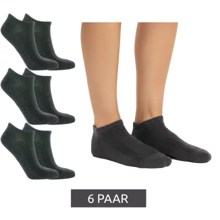 6 pár TASTIQ női & gyerek edzőcipő Zokni, simple pamut Zokni in a ajándék doboz, sport Zokni, szürke Méret: 35_38