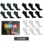 6 pár TASTIQ sneakercipő zokni, egyszerű pamutzokni díszdobozban, sportzokni fekete, szürke vagy fehér Méret:35_38