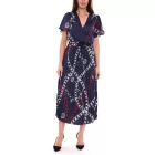 DELMAO női maxi ruha stílusos nyári ruha all-over mintával 65542222 Navy Méret:34