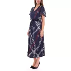 DELMAO női maxi ruha stílusos nyári ruha all-over mintával 65542222 Navy Méret:34