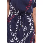 DELMAO női maxi ruha stílusos nyári ruha all-over mintával 65542222 Navy Méret:34