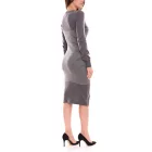 AjC női pulóver ruha csíkos midi ruha kötött ruha szürke, fekete vagy kék színben Méret:36