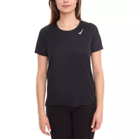  NIKE Dri-FIT Race női póló nadrág-sleeved fitness Ing airy sport Ing DD5927 010 fekete Méret: S