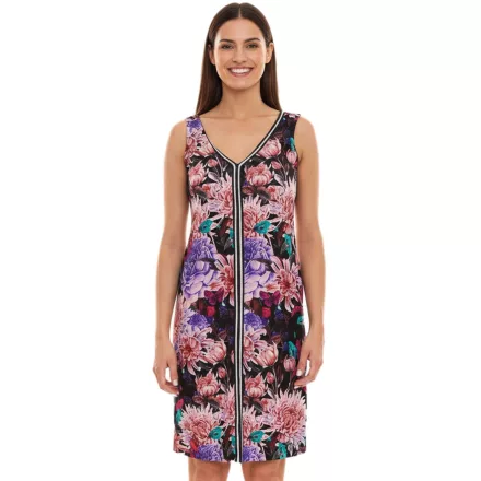 melrose miniruha ujjatlan női nyári ruha virágmintával és glitter szalaggal 32156535 fekete/többszínű Méret:38