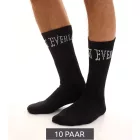 10 pár EVERLAST férfi sport Zokni  pamut tartalom, női Zokni, hosszú Zokni, OEKO-TEX Standard EVL1TENX, fehér vagy fekete Méret: 39_42