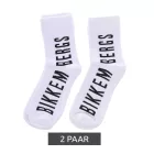 2 pár BIKKEMBERGS férfi leisure Zokni  márka print pamut Zokni BK_061 fehér/fekete Méret: 39_42