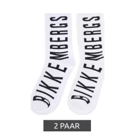   2 pár BIKKEMBERGS férfi tennis Zokni  márka lettering pamut Zokni BK013 fehér/fekete Méret: 39_42