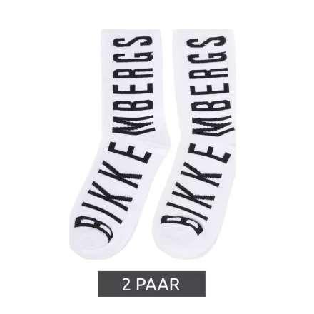 2 pár BIKKEMBERGS férfi tennis Zokni  márka lettering pamut Zokni BK013 fehér/fekete Méret: 39_42
