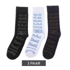 3 pár BIKKEMBERGS férfi tennis Zokni  márka lettering, pamut Zokni, fehér/fekete/szürke/kék Méret: 39_42