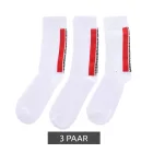 3 pár BIKKEMBERGS férfi tennis Zokni  márka lettering, pamut Zokni, fehér/fekete/szürke/kék Méret: 39_42