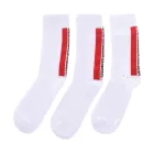 3 pár BIKKEMBERGS férfi tennis Zokni  márka lettering, pamut Zokni, fehér/fekete/szürke/kék Méret: 39_42