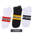 3 pár BIKKEMBERGS férfi tennis Zokni  márka lettering, pamut Zokni, fehér/fekete/szürke/kék Méret: 39_42