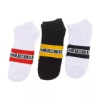 3 pár BIKKEMBERGS férfi tennis Zokni  márka lettering, pamut Zokni, fehér/fekete/szürke/kék Méret: 39_42